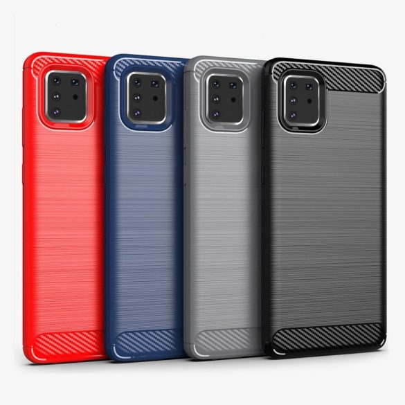 Carbon Case Flexible Samsung Galaxy Note 10 Lite hátlap, tok, sötétkék