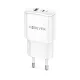 Forever TC-01-20AC PD QC hálózati töltő 1x USB-C 1x USB 20W, fehér
