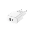 Forever TC-01-20AC PD QC hálózati töltő 1x USB-C 1x USB 20W, fehér