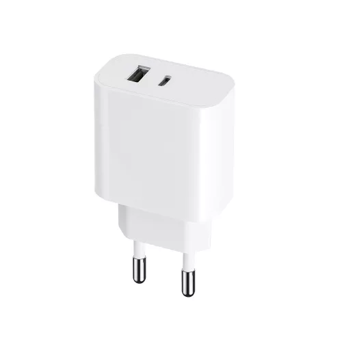 Maxlife MXTC-06 PD QC hálózati töltő 1x USB-C 1x USB 30W, fehér