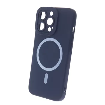   Silicone Mag MagSafe hátlap, tok iPhone 15 Plus 6,7", sötétkék
