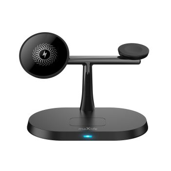   Maxlife MXWC-03 mágneses vezeték nélküli töltő 15W, fekete 3in1