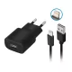 Forever TC-01 hálózati töltő 1x USB 2A, fekete + Lightning kábel