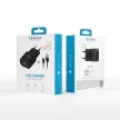 Forever TC-01 hálózati töltő 1x USB 2A, fekete + Lightning kábel