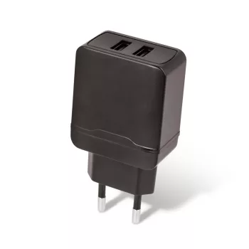 Setty hálózati töltő 2x USB 2,4A, fekete