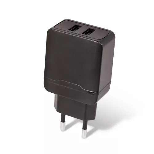 Setty hálózati töltő 2x USB 2,4A, fekete