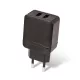 Setty hálózati töltő 2x USB 2,4A, fekete