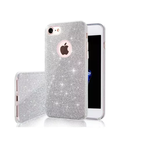 Glitter 3in1 case iPhone 12 Mini 5,4" tok, ezüst