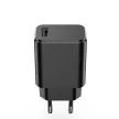 Setty hálózati töltő 1x USB 3A, fekete + USB-C kábel 1,0 m