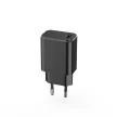 Setty hálózati töltő 1x USB 3A, fekete + USB-C kábel 1,0 m