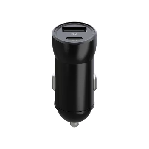 Maxlife MXCC-04 PD QC autós töltő 1x USB-C 1x USB 20W, fekete