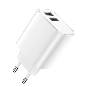Forever hálózati töltő 2xUSB 2,4A LS-03, fehér