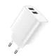 Forever hálózati töltő 2xUSB 2,4A LS-03, fehér