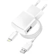 Blue Star hálózati töltő 1A 5W USB A + kábel USB A - Lightning TFK-TC-1100B, fehér