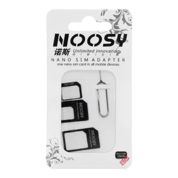 Noosy Nano SIM/Micro SIM és Nano SIm, adapter, fekete