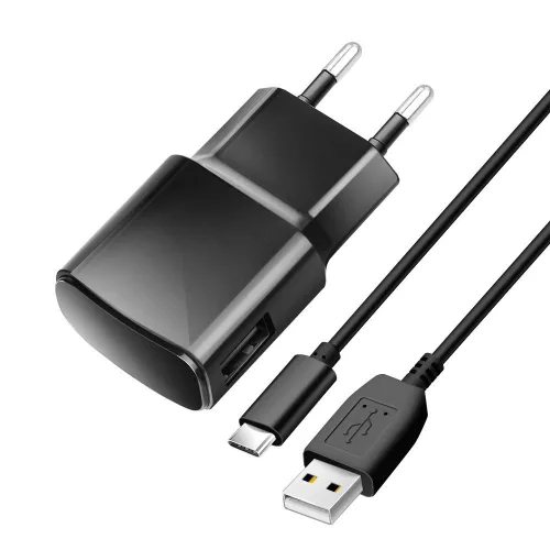 Blue Star hálózati töltő 2A 10W USB A + kábel USB A - Type C TFK-TC-1100B, fekete