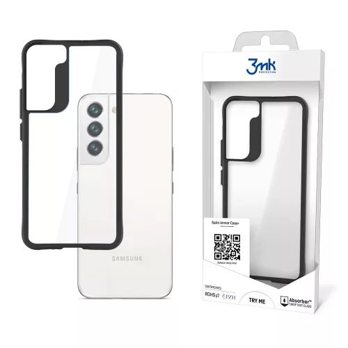 3MK SatinArmor + tok Samsung Galaxy S22 Military Grade ütésálló tok, átlátszó