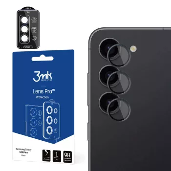   3MK Lens Protection Pro Samsung Galaxy S23 Plus, kamera védőfólia rögzítőkerettel 1db, fekete