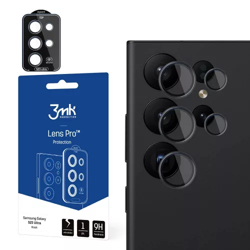 3MK Lens Protection Pro Samsung Galaxy S24 Ultra, kamera objektív védelem rögzítőkerettel 1db, fekete