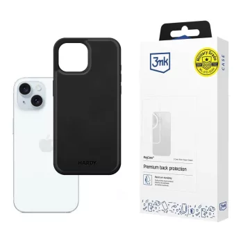   3mk Hardy Apple Silky Leather MagCase Apple iPhone 15 tok, fekete