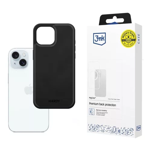 3mk Hardy Apple Silky Leather MagCase Apple iPhone 15 tok, fekete