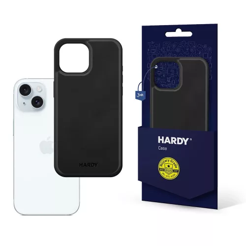 3mk Hardy Apple Silky Leather MagCase Apple iPhone 15 Plus tok, fekete
