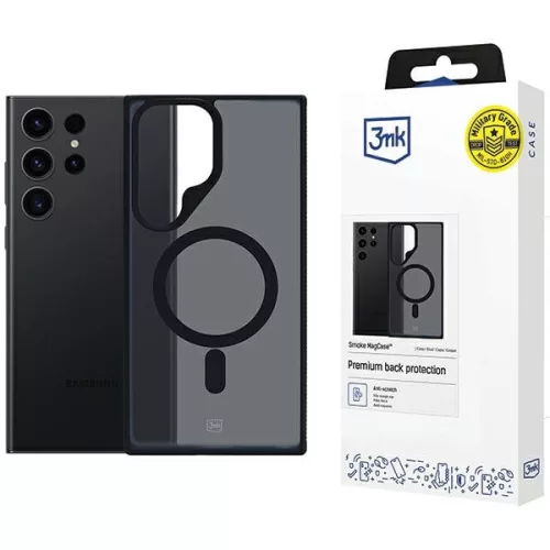 3MK Smoke MagCase Samsung Galaxy S23 Ultra hátlap, tok, fekete