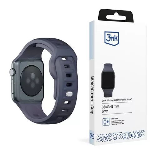 3MK szilikon óraszíj Apple Watch 38/40/41mm, szürke