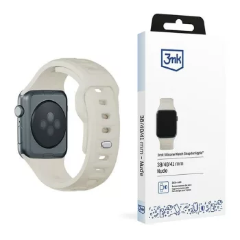 3MK szilikon óraszíj Apple Watch 38/40/41mm, bézs