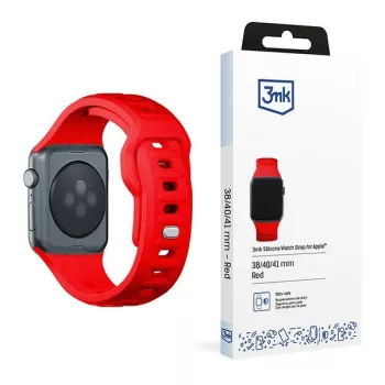 3MK szilikon óraszíj Apple Watch 38/40/41mm, piros