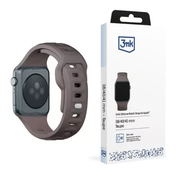 3MK szilikon óraszíj, Apple Watch 38/40/41mm, barna