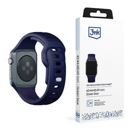 3MK szilikon óraszíj Apple Watch 42/44/45/49mm, kék