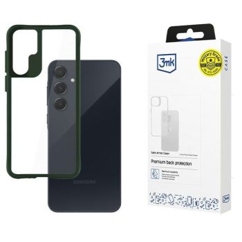   3mk Satin Armor Case+ tok, zöld Samsung Galaxy A55 5G tok, átlátszó