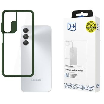   3mk Satin Armor Case+ tok, zöld Samsung Galaxy A15 5G tok, átlátszó