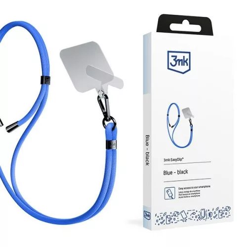 3MK EasyClip, kék (fekete) telefonzsinór, kék