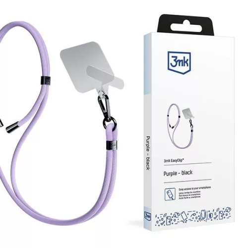 3MK EasyClip Purple (fekete) telefontartó nyakóraszíj telefonhoz, lila