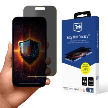   3MK Privacy Film Silky Matt Privacy Apple iPhone 15 betekintésvédő üvegfólia