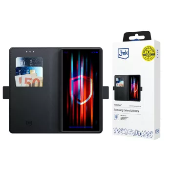 3MK Wallet Case Samsung Galaxy S24 Ultra tok, fekete