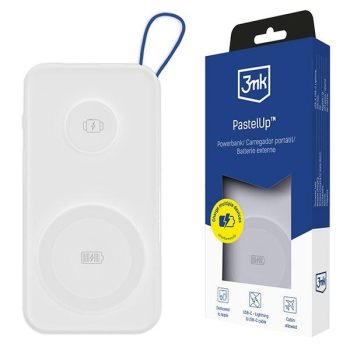   3MK Powerbank PastelUp 10,000mAh 22.5W Magsafe + Apple Watch töltő, fehér