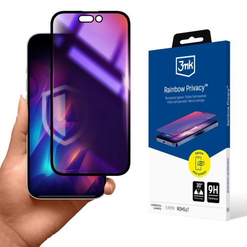 3mk Rainbow Privacy Tempered Glass Apple iPhone 16 betekintésgátló edzett üvegfólia