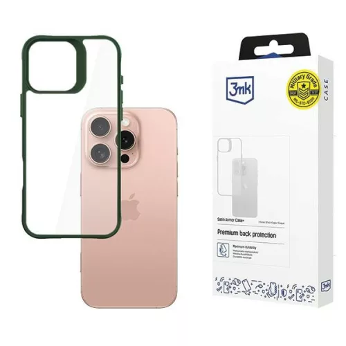 3MK SatinArmor+ Case iPhone 16 Pro 6.3"tok, zöld Military Grade