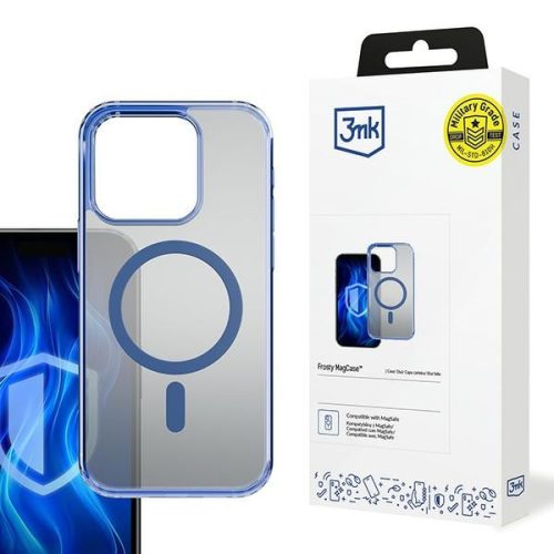 3MK Frosty MagCase iPhone 15 Pro tok, sötétkék