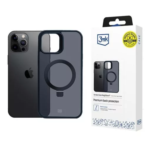 3MK Smoke Case iPhone 12 Pro Max Magsafe & Stand tok, fekete