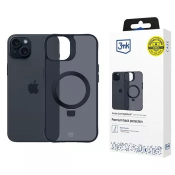 3MK Smoke Case iPhone 15 Plus Magsafe & Stand tok, fekete