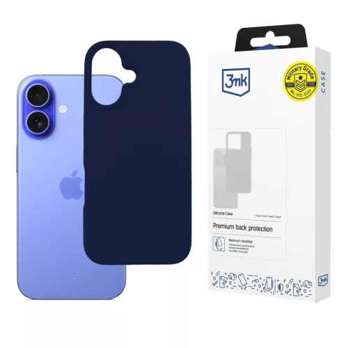 3MK Silicone Case iPhone 16 Plus 6.7", tok, sötétkék
