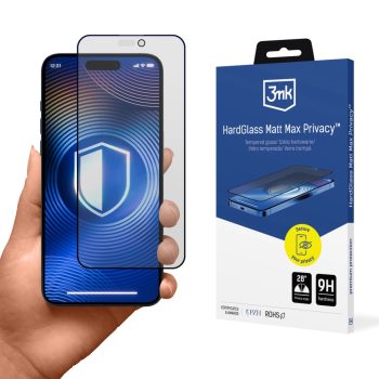   Edzett üvegfólia 3mk HardGlass Matt Max Privacy Apple iPhone 16 Pro Max
