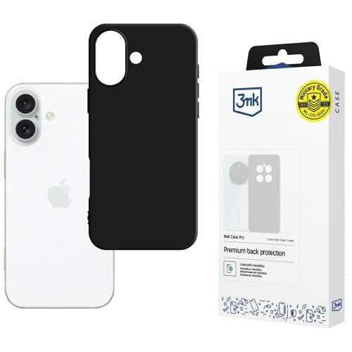 3MK Matt Case Pro iPhone 16 tok, fekete