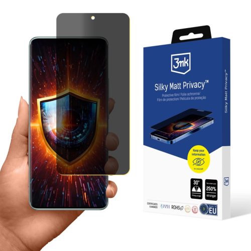 3MK Silky Matt Privacy Xiaomi Redmi Note 14 Pro 5G betekintésvédő védőfólia