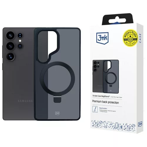 3MK Smoke Case Mag&Stand Samsung Galaxy S25 Ultra tok, fekete