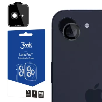   3mk Lens Protection Pro edzett üvegfólia iPhone 16e kameravédő, fekete